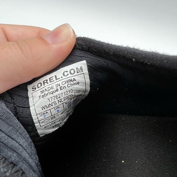 Sorel Kinetic Alpine Black Sneakers Size 7 - Picture 10 of 10